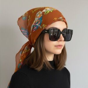 Vintage French Cancan Art Deco Girls Long Chiffon Scarf